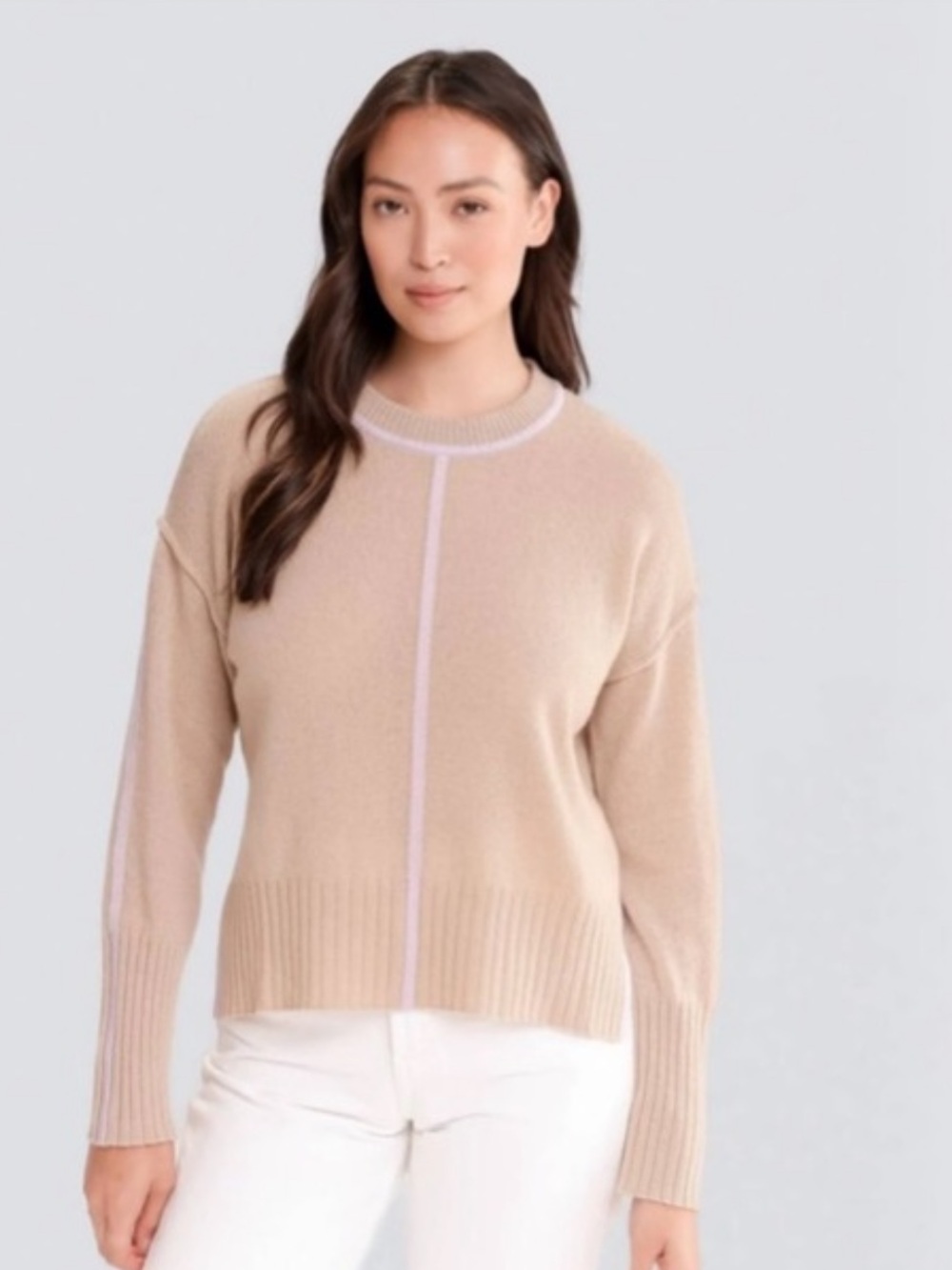 Alashan Cashmere Juliette Boxy Crew w Tipping Large